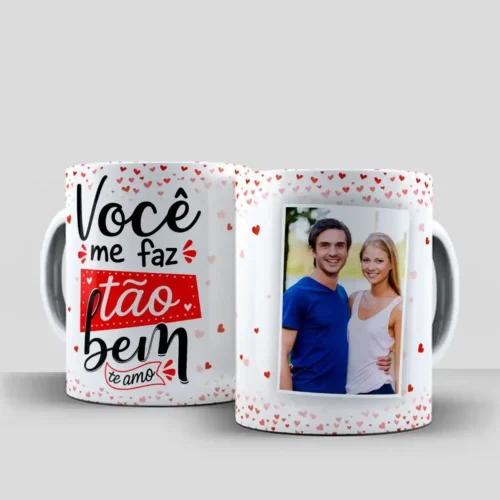 arte para caneca dia dos namorados com foto