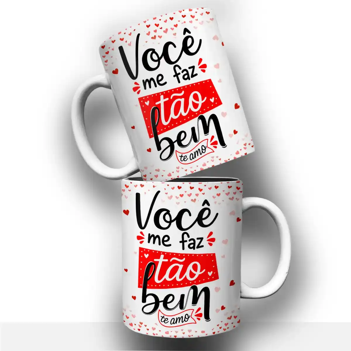 Visualização da arte para caneca namorados você me faz tão bem