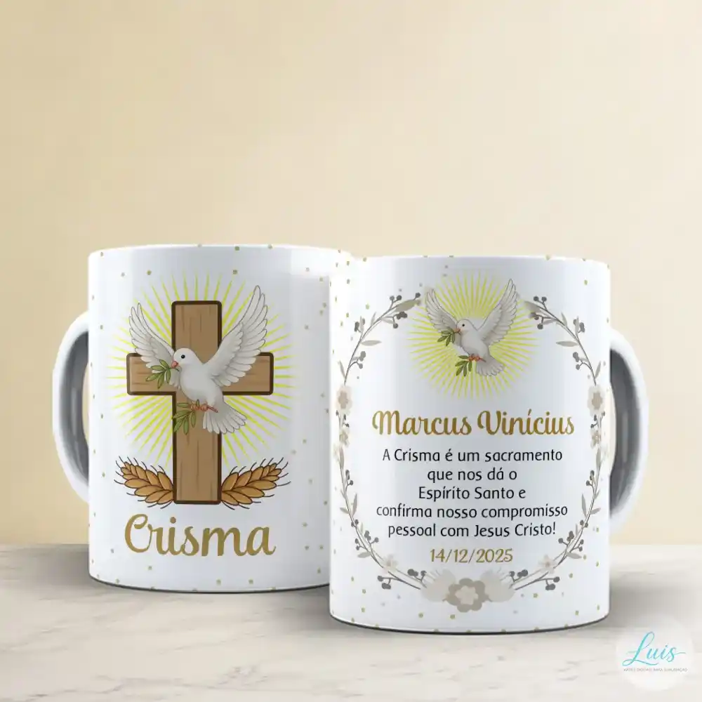 Arte para Caneca Crisma - Arquivo Digital Sublimação