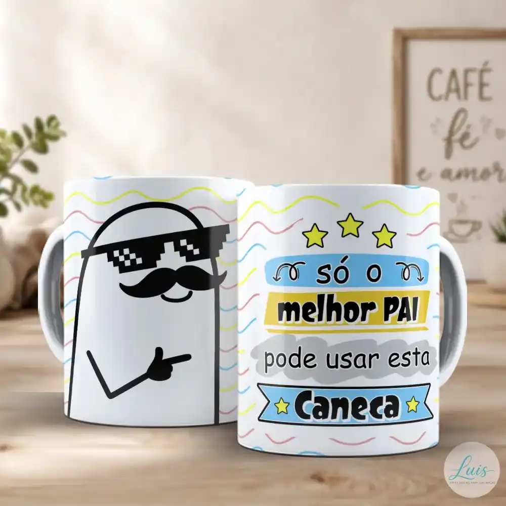 arte para caneca dia dos pais flork
