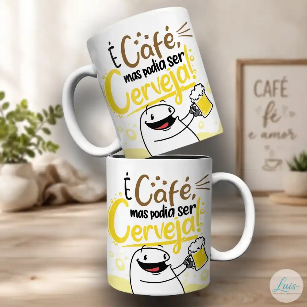 Arte Para Caneca Flork É Café mas podia ser Cerveja – Arquivo Digital Sublimação - Imagem 2