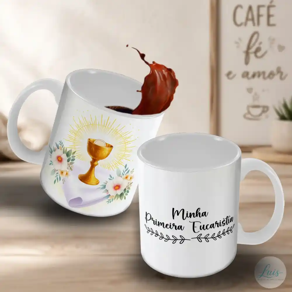Arte Para Caneca Minha Primeira Eucaristia – Arquivo Digital Sublimação - Imagem 3